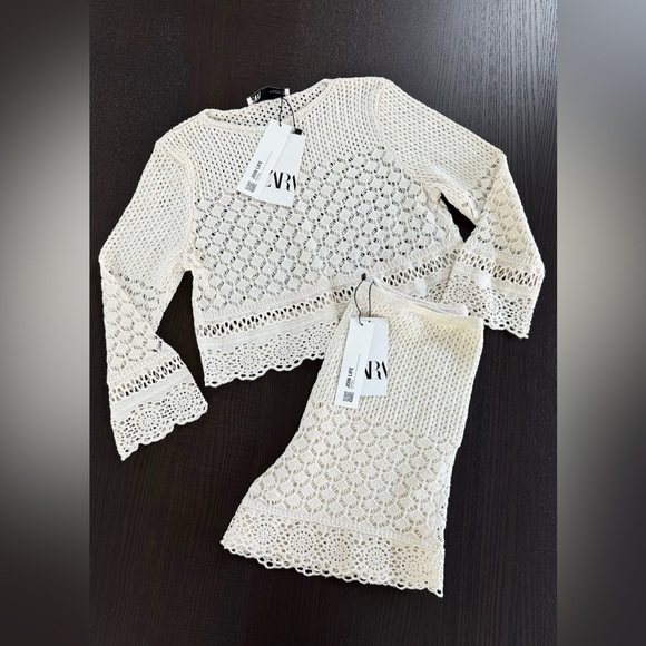 ZARA Crochet Two-Piece Set - Cream - Picture 6 of 7